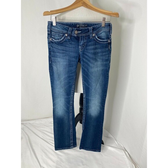 Silver Women’s Jean's Blue Denim Tuesday Western Glove Works Size 26 x 31 - Picture 2 of 6